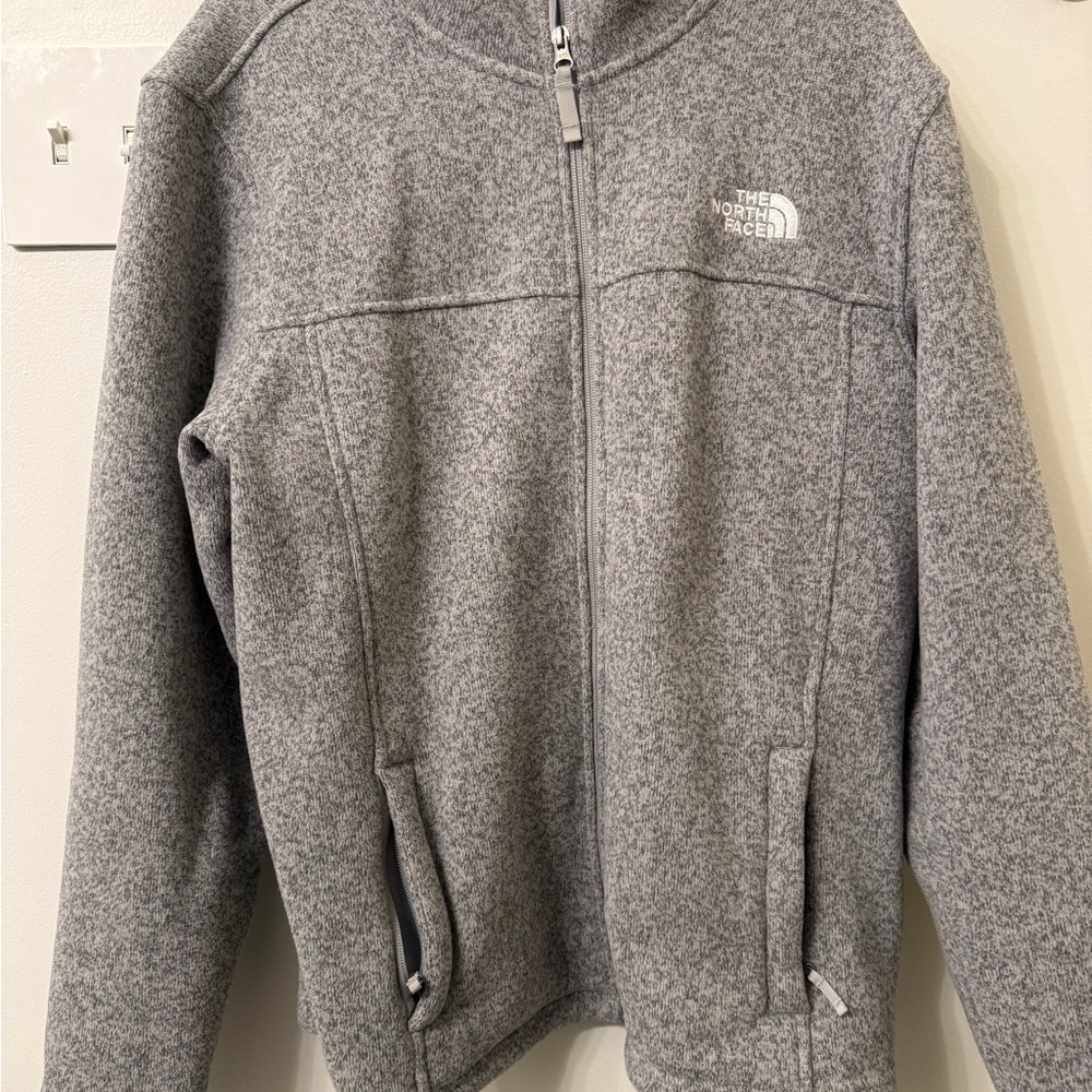 The North Face Heather Gray Zip-Up Fleece